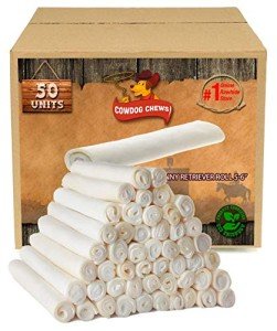 Natural Rawhide Retriever Rolls for Puppies (50 Pack)