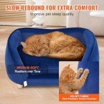 Soft Velvety Dog Couch for Small Pets, Blue