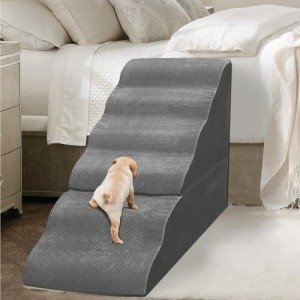 Dog Stairs for High Beds – 6 Steps, Grey