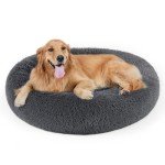 Plush Donut Cuddler Bed for Dogs and Cats