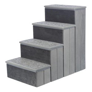 Trixie Foldable 4-Step Dog Stairs - Gray