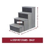 Trixie Foldable 4-Step Dog Stairs - Gray