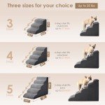EHEYCIGA 4-Step Pet Stairs for Dogs & Cats