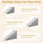 Curved 4-Step Dog Stairs Ramp for Small Pets