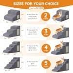 4-Step Dog Stairs for Small Pets - Grey