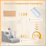 Curved 4-Step Dog Stairs Ramp for Small Pets