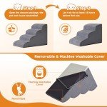 4-Step Dog Stairs for Small Pets - Grey