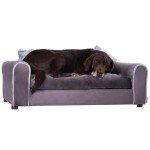 Stylish Large Dog Sofa with Pillows - Charcoal