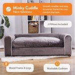 Stylish Large Dog Sofa with Pillows - Charcoal
