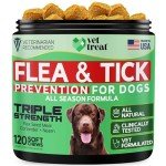 Natural Flea and Tick Chews for Dogs - 120 Treats