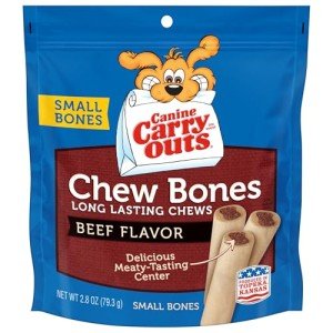 Beef Flavor Chew Bones for Puppies, 12 Pack