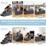 Foldable 4-Step Dog Stairs for High Beds