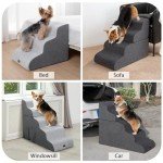 Foldable 4-Step Dog Stairs for High Beds