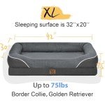 Washable Orthopedic Dog Bed with Bolsters