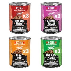 KOHA Wet Dog Food Stews Variety Pack - 12 Cans