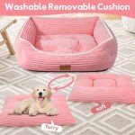 Orthopedic Dog Bed for Medium Dogs - Pink