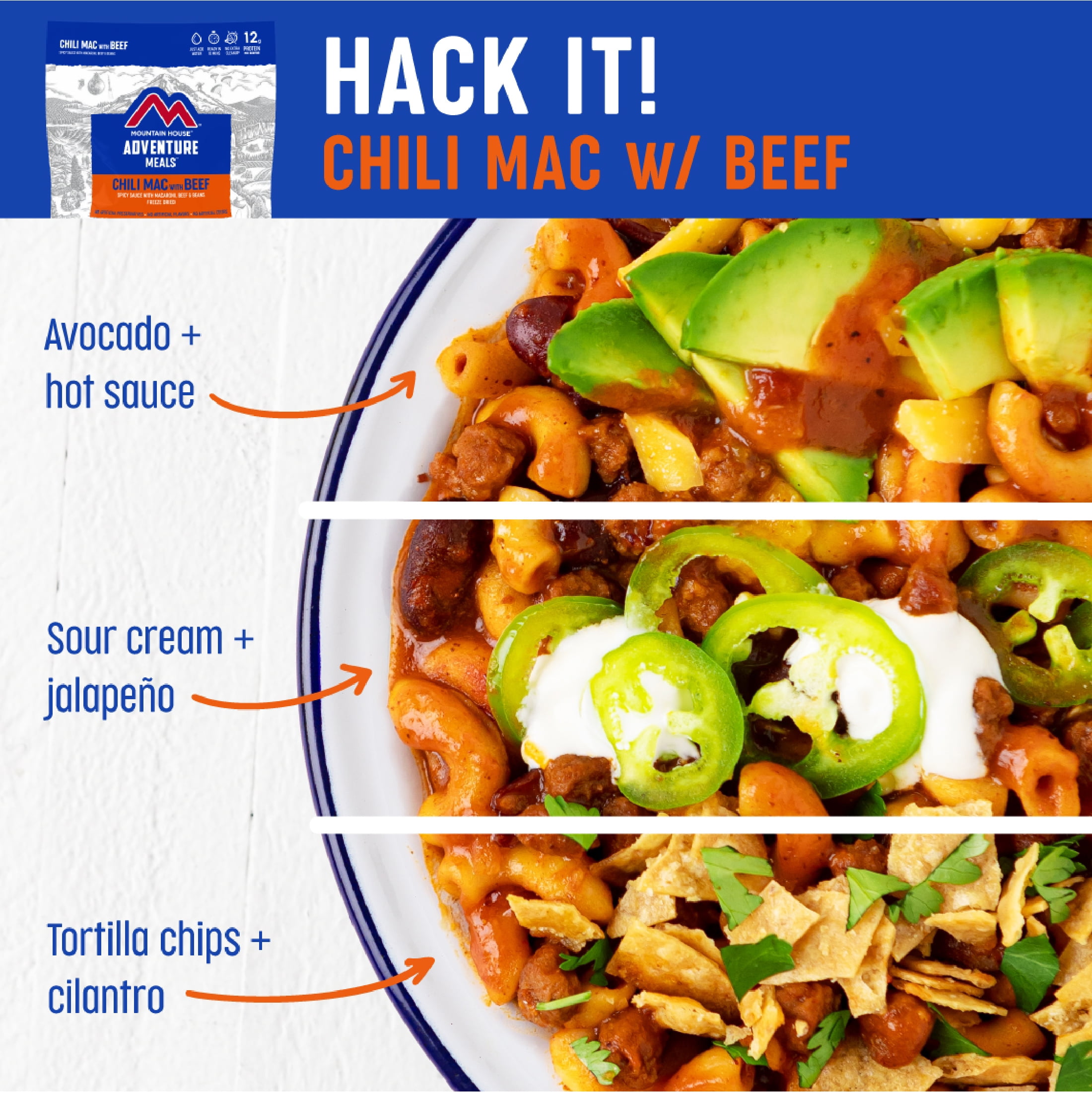 Freeze-dried Chili Mac with Beef for Preppers