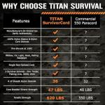 Titan SurvivorCord: 620 LB Military Paracord