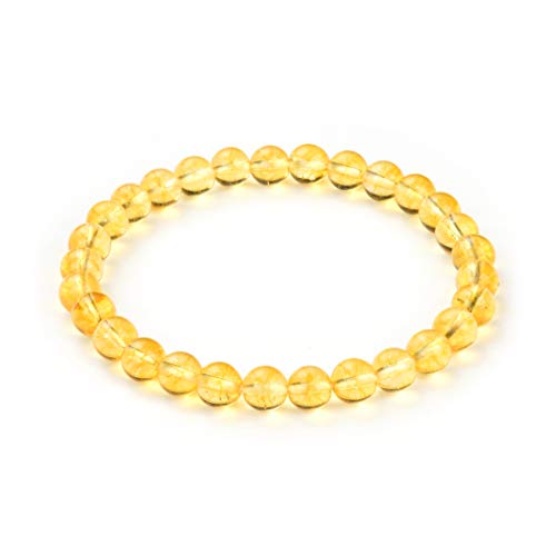 Yellow Citrine Beaded Stretch Bracelet - Chakras Healing Crystal