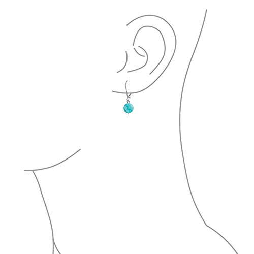 Stabilized Turquoise Silver Lever back Ball Drop Earrings