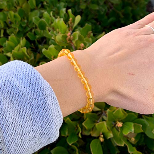 Yellow Citrine Beaded Stretch Bracelet - Chakras Healing Crystal