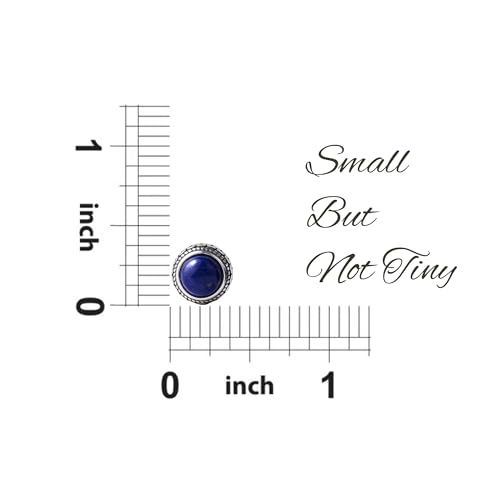 Blue lapis lazuli silver stud earrings - Hypoallergenic