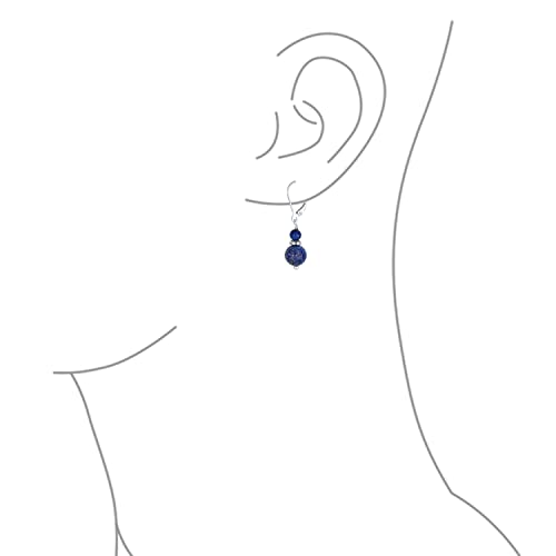 Blue Lapis Lazuli Bali Beaded Drop Earrings