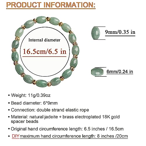 Emerald green natural jade beaded bracelet for women