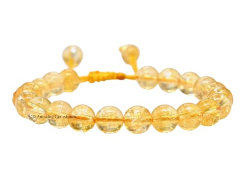 Citrine Gemstone Beaded Bracelet - Unisex Protection Jewelry