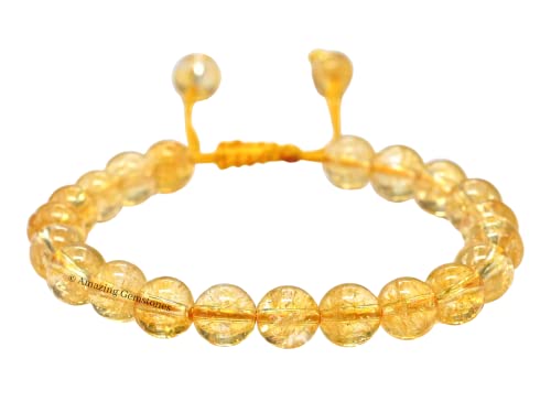 Citrine Gemstone Beaded Bracelet - Unisex Protection Jewelry