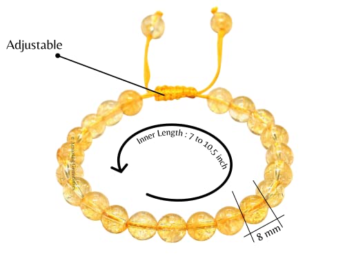 Citrine Gemstone Beaded Bracelet - Unisex Protection Jewelry