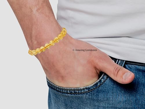 Citrine Gemstone Beaded Bracelet - Unisex Protection Jewelry