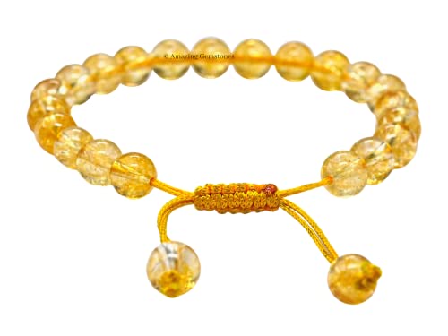 Citrine Gemstone Beaded Bracelet - Unisex Protection Jewelry