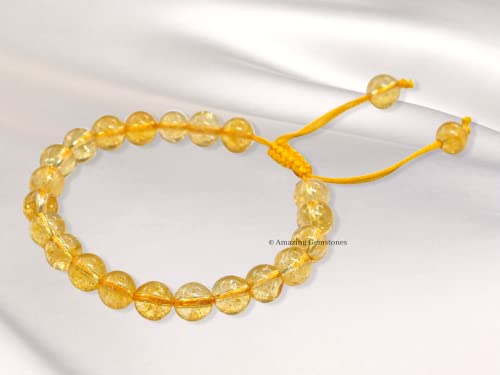 Citrine Gemstone Beaded Bracelet - Unisex Protection Jewelry