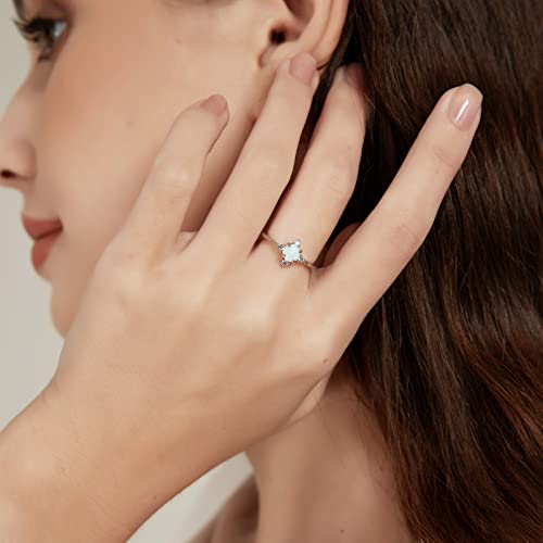 Opal CZ Engagement Ring, Size 7 Silver Gold Plated