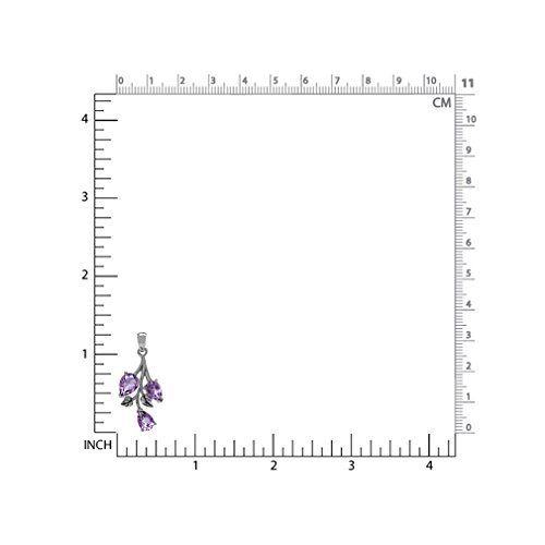 Natural Purple Amethyst Leaf Pendant with Silver Chain
