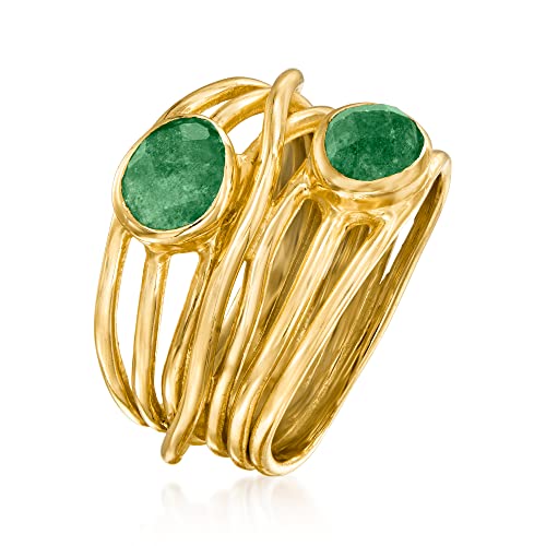 18kt Gold Over Sterling Gemstone Highway Ring