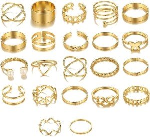 22-Piece Gold Stacking Ring Set for Occasions