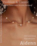 Trendy Dainty Silver Necklace with Gold Flower Charm