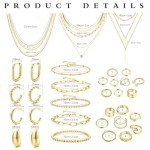 Trendy Gold Jewelry Set for Women – Earrings, Necklace, Bracelet