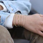 14K Gold Chain Bracelet Set for Women and Girls