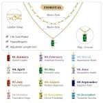 14K Gold Plated Birthstone Necklace for Women