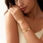 Gold Plated Stacking Bracelets Set for Women