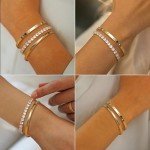 Gold Plated Bracelet Set for Women - 3 Pieces