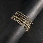 14K Gold Chain Bracelet Set for Women and Girls