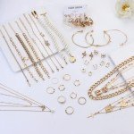 Gold Plated 46-Piece Women's Jewelry Set