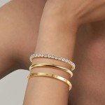 Gold Plated Bracelet Set for Women - 3 Pieces