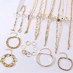 CASSIECA 17-Piece Gold Jewelry Set for Women