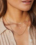 Trendy Dainty Silver Necklace with Gold Flower Charm