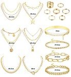 CASSIECA 17-Piece Gold Jewelry Set for Women